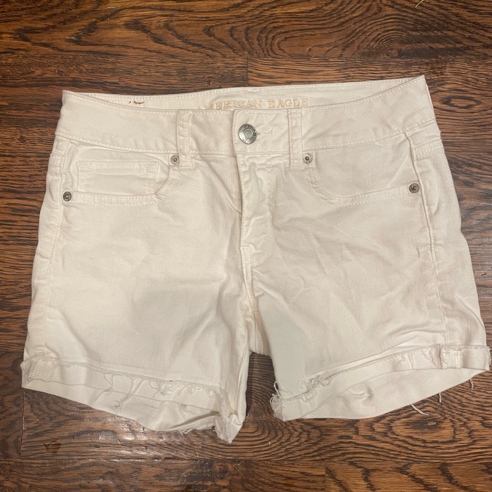 American Eagle Midi White Jean shorts - size 2.